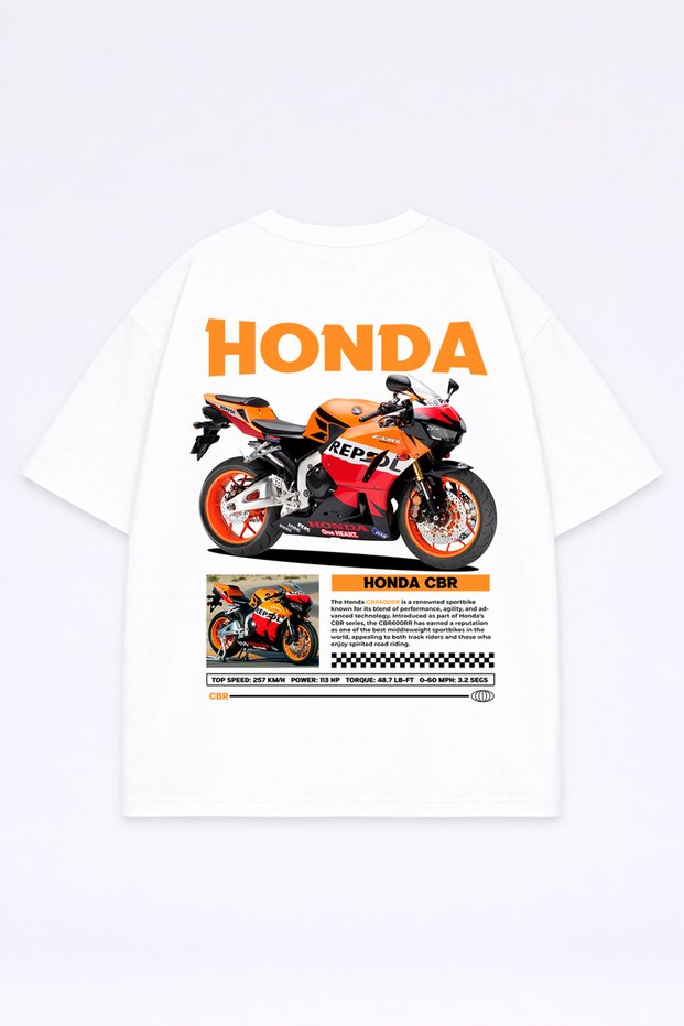 Men's T-Shirt Oversized 100% Cotton Pack Comfort Fit Cbr Printed T-Shirt