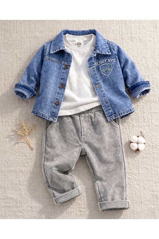 Baby Boy 3-Piece Combination – Jeans Set