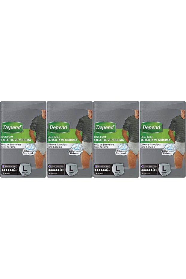Absorbent Panties Pants Adult Diapers L - Large - Large Men's 32 Pieces (4Pk*8)