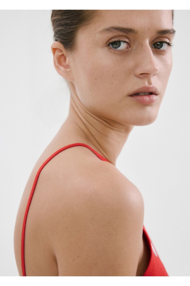 Halter yaka triko elbise - 6