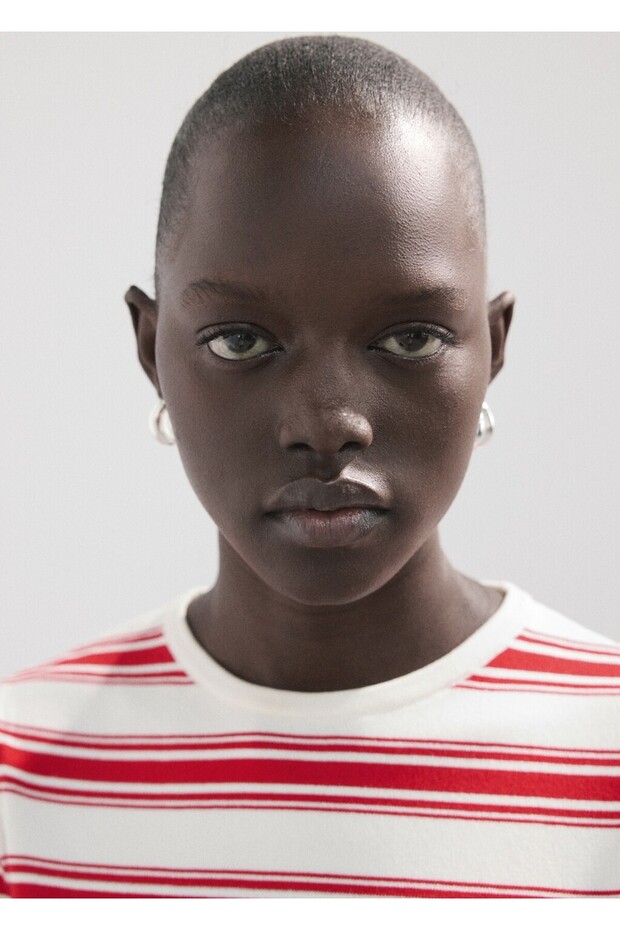 Çizgili triko kazak - 4