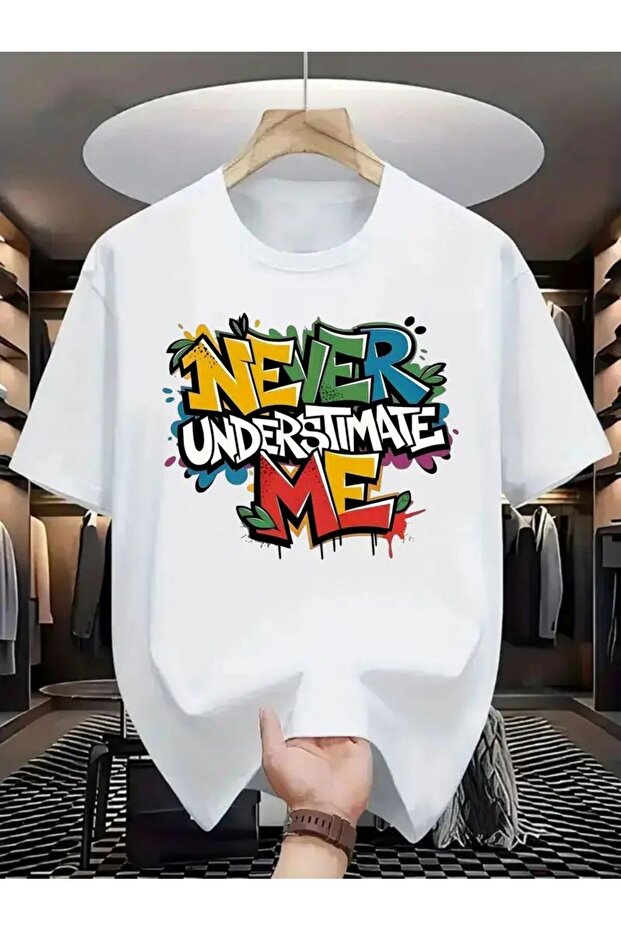 Women Men Oversized T-Shirt Never Underestimate Me Graphic Printed Unisex Tee