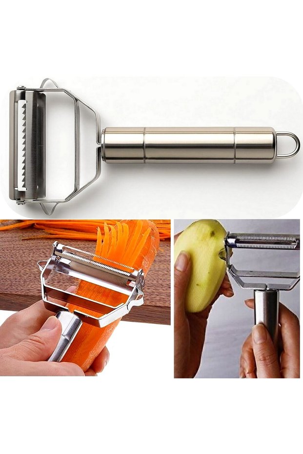Jumbo Size Stainless Steel Turbo Julienne Vegetable and Fruit Peeler Practical Peeler Metal Vegetable Peeler 18cm