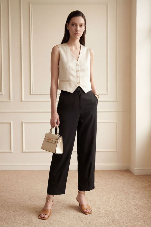 My Fashion High Waist Straight Leg Pocketed Pants