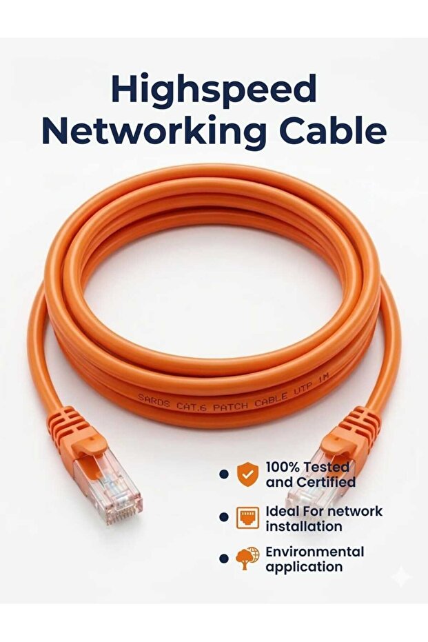 كابل شبكة إيثرنت عالي السرعة بطول 20 مترًا من نوع CAT6 RJ45 (سلك توصيل UTP) مع علبة