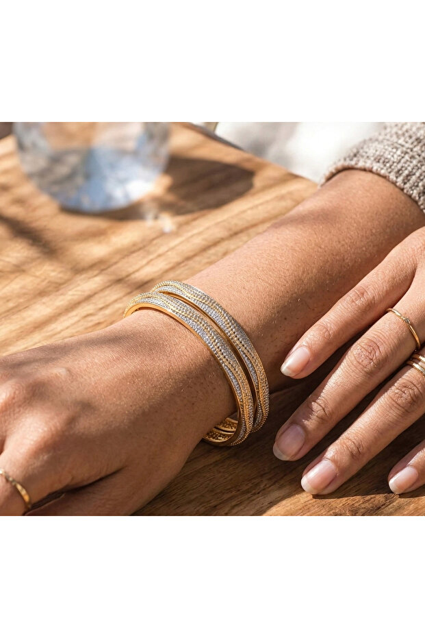 Classic Bangles With 2 Tone Plating