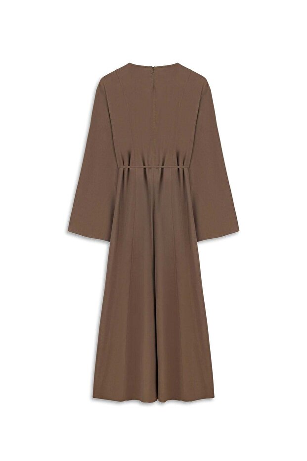Tencel Rochie elegantă maro - 2