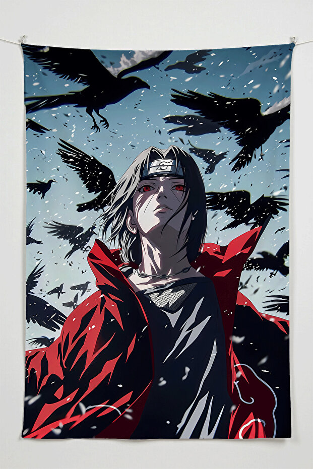 Uchiha Itachi Anime Wall Cloth – Large Size Tapestry Room Decor High-Definition Printing