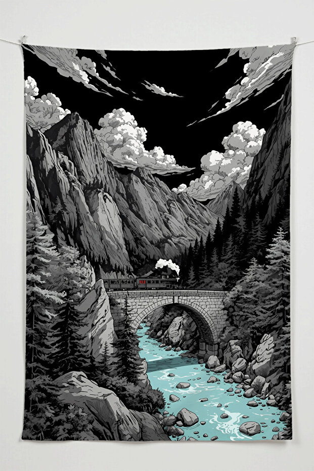 River Valley Anime Wall Cloth – Large Size Tapestry Room Decor High-Definition Printing