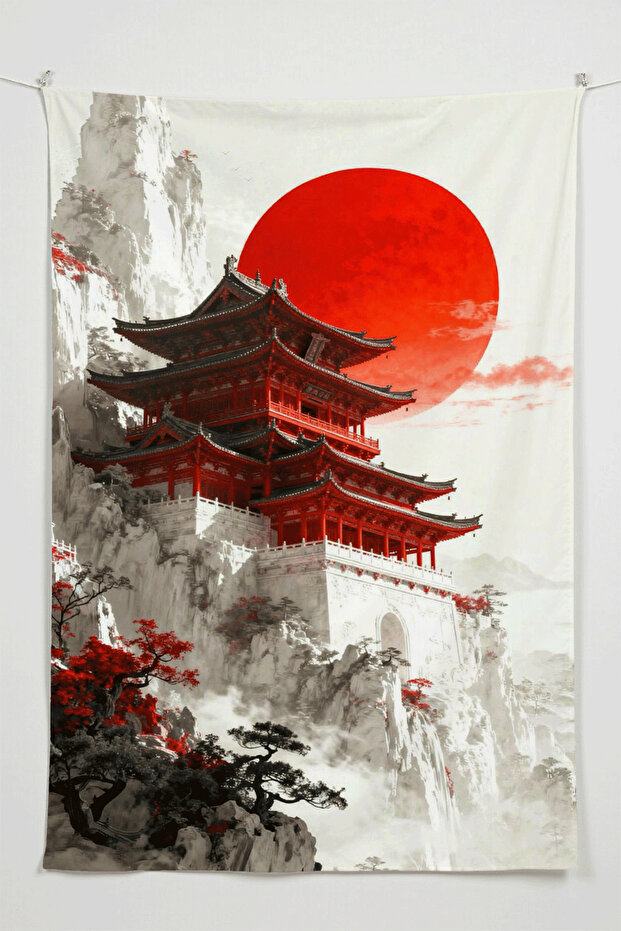 Japanese Edo Castle Anime Wall Cloth – Large Size Tapestry Room Decor High-Definition Printing