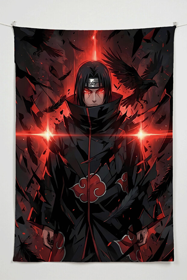Uchiha Itachi Anime Wall Cloth – Large Size Tapestry Room Decor High-Definition Printing