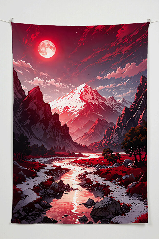 Silent Valley Landscape Anime Wall Cloth – Large Size Tapestry Room Decor High-Definition Printing