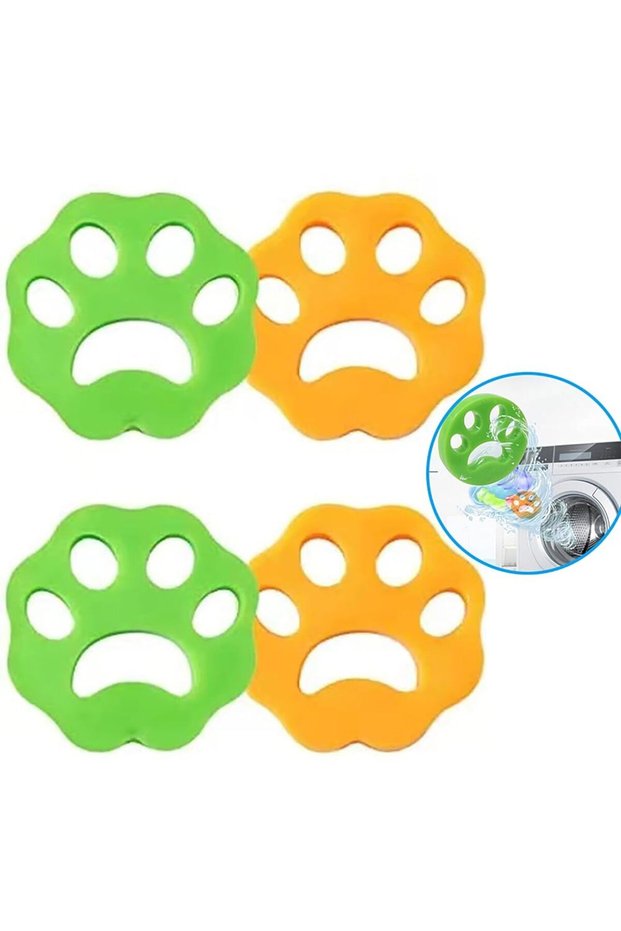 4-Piece Reusable Lint Collector, Laundry Hair Removal Brush for Clothes & Pet Hair