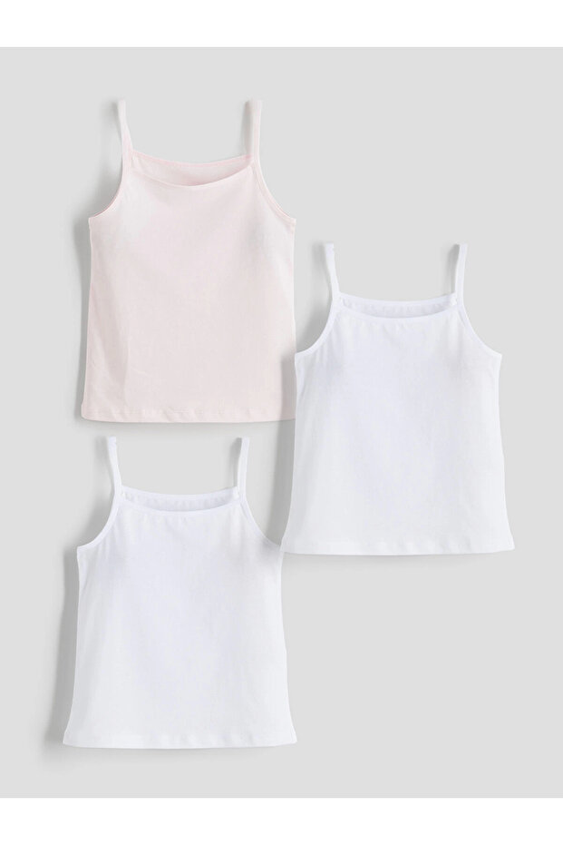Lcw Kids White Square Collar Girls' Undershirt 3-Piece