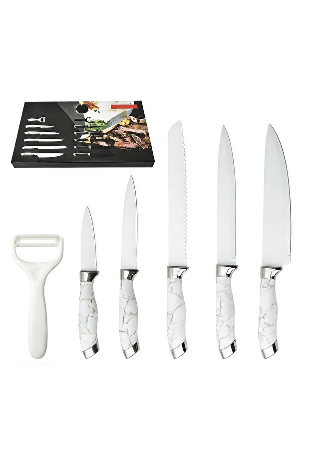 6-Piece Ultra Sharp Kitchen Knife Set, Non-Stick Rust-Proof Stainless Steel Chef Knives