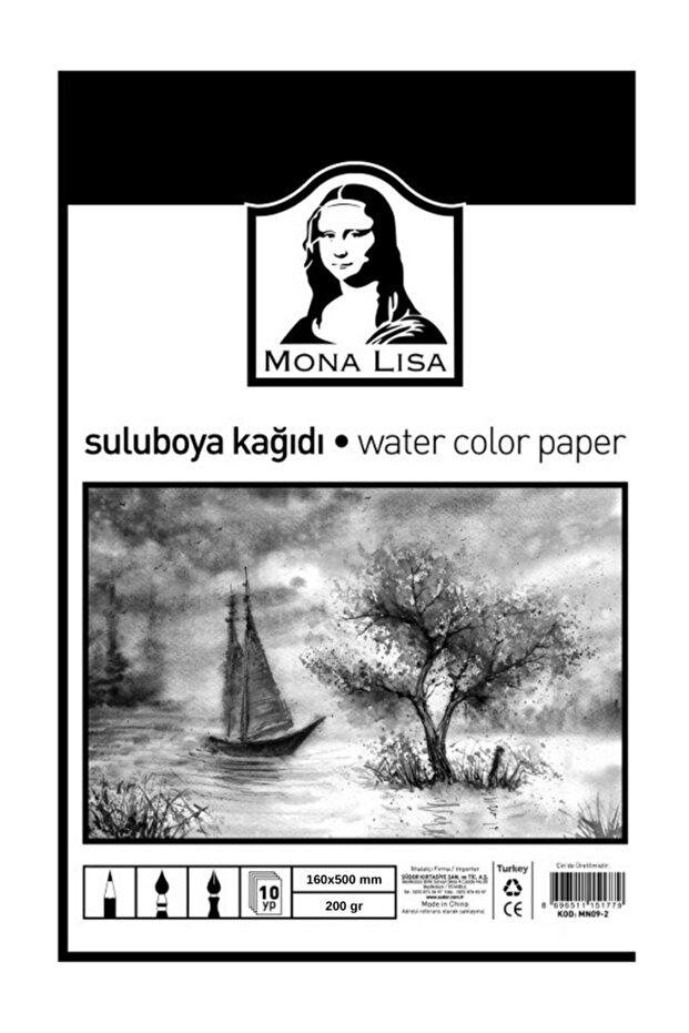 Watercolor Paper 36X50 cm 200 Gr 10 Sheets (Rk14)