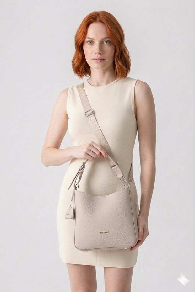 Original Just Polo Large Size Soft Leather-Look Large Volume Women's Sleeve Bag Si 7023