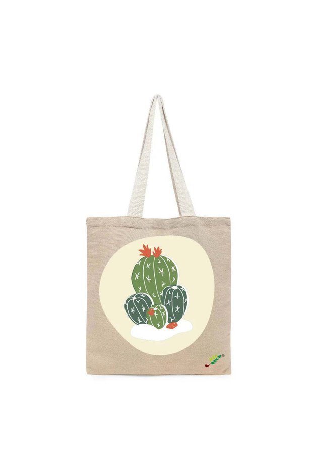 Tote Bag - Cactus Printed Stylish Carry-All Cotton Tote Set of 01