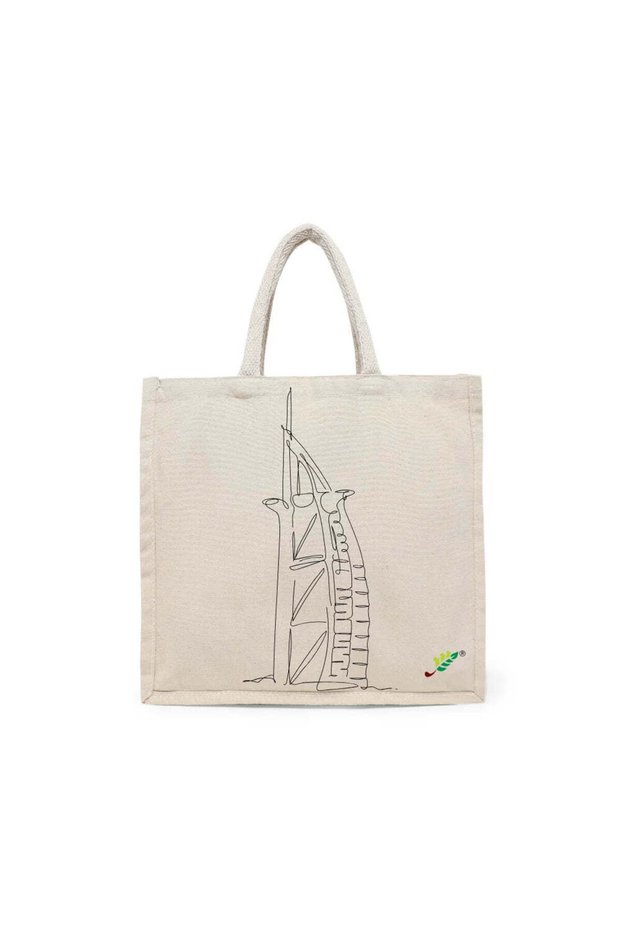 Tote Bag - Burj Al Arab Printed Stylish Carry-All Cotton Tote Set of 01