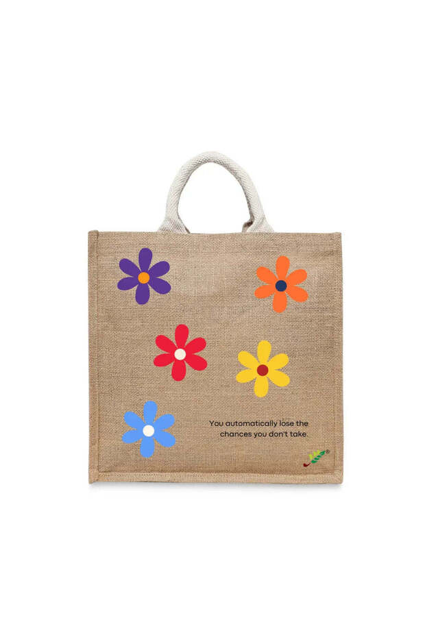 Tote Bag - Bloom Printed Stylish Carry-All Cotton Tote Set of 01