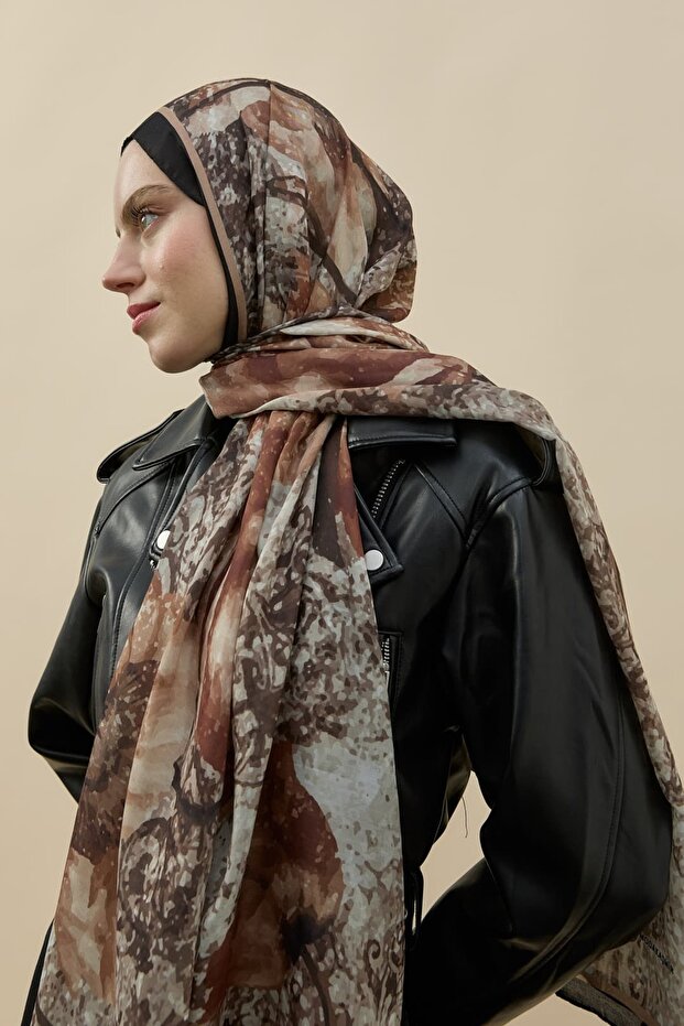 Fleur Pattern Liva Modal Shawl - 3