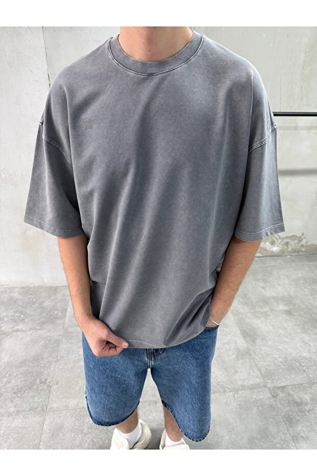 Men's Washable Round Neck Oversized T-Shirt