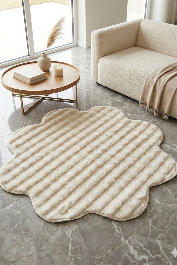 Bubble Papatya Rug Non-Slip Sole Fluffy Soft Decorative Living Room Living Bed Children's Room Rug Pieces