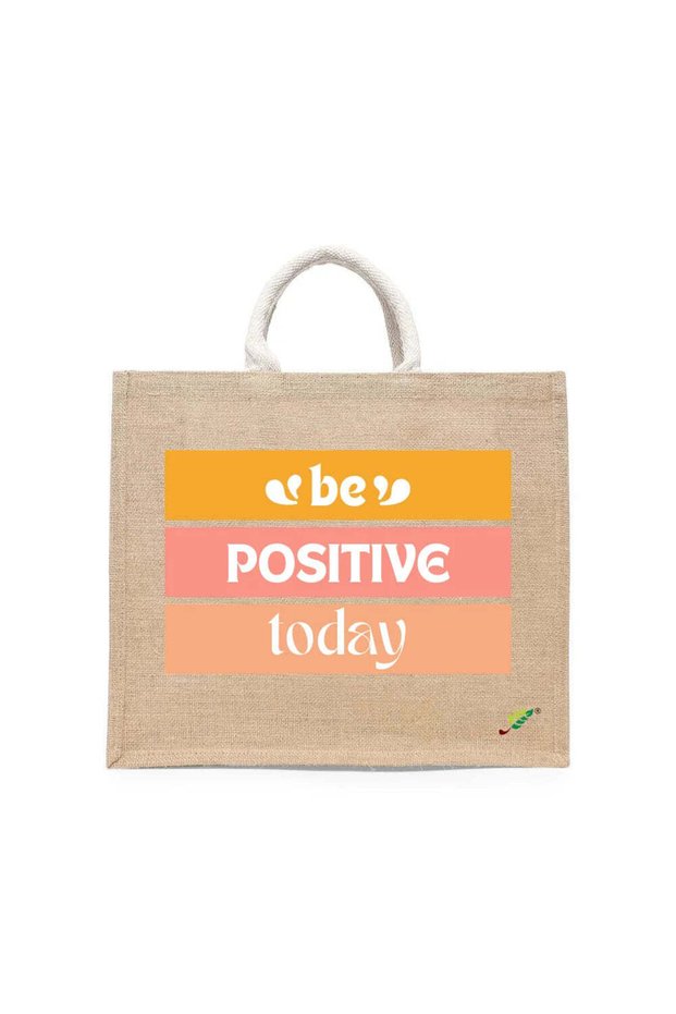 Tote Bag - Be Positive Today Printed Stylish Carry-All Cotton Tote Set of 01