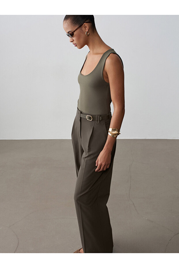 20977 Kalın Askılı Basic Atlet-Haki - 3