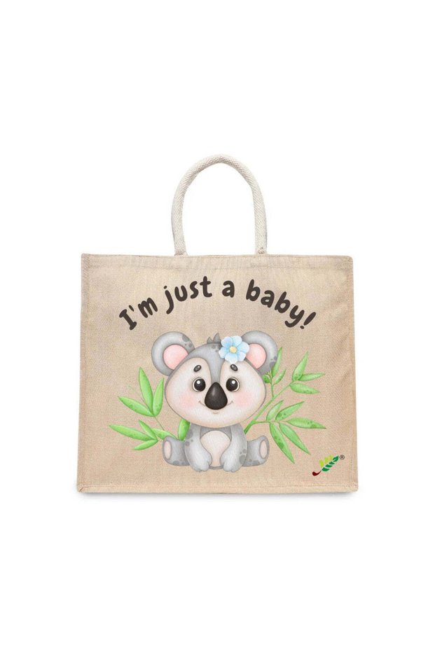 Tote Bag - I'm just a baby Koala Printed Stylish Carry-All Cotton Tote Set of 01