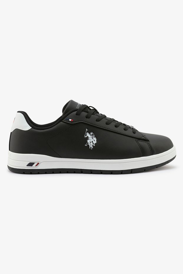 Men's Black Sneakers - Classic Design with White Accents, Comfortable Casual Shoes for Everyday