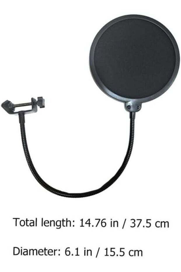 Double Layer Microphone Pop Filter Windscreen With Flexible Gooseneck Support - 7