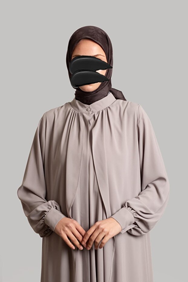 Larin Düğmeli Ferace Silver - 7