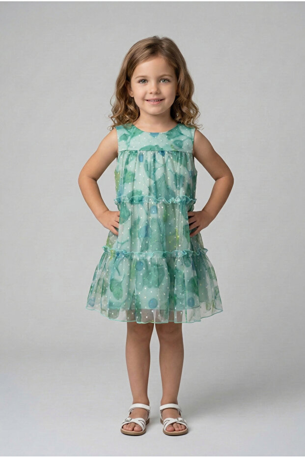 Mayoral Abel Lula Girls' Bastille Dress Green