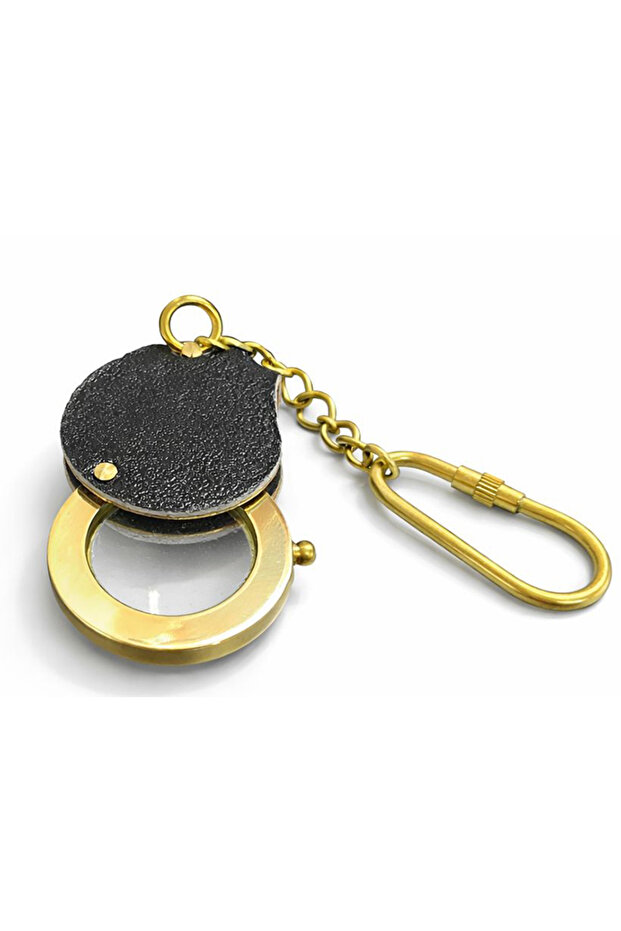 Brass Magnifying Glass Keychain 3480