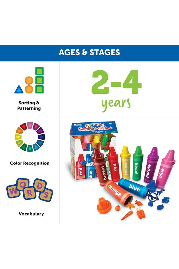 Rainbow Sorting Crayons, 56 Pieces, Ages 3+ - 6