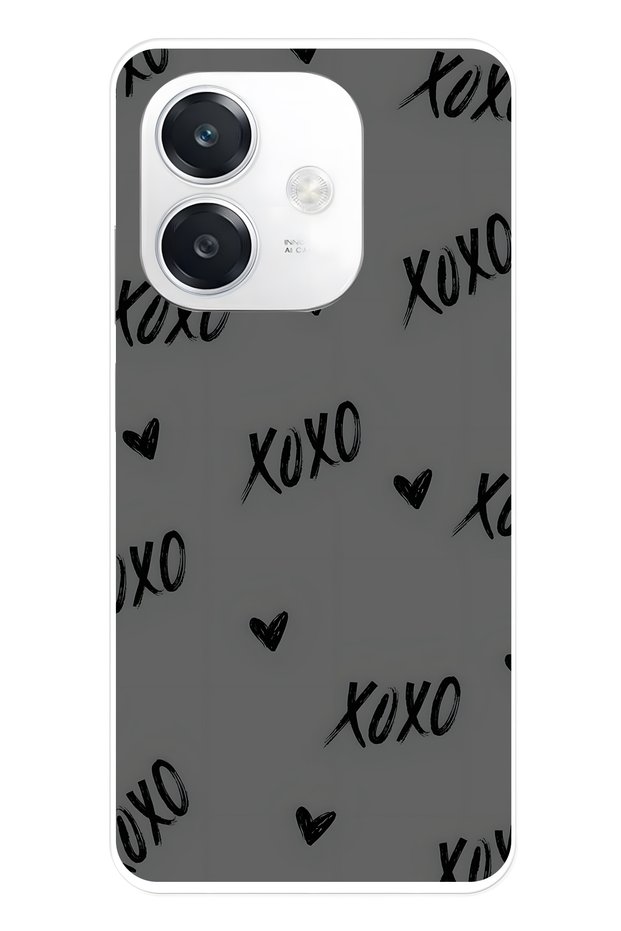حافظة هاتف شفافة متوافقة مع هاتف اوبو A3 XOXO منقوش