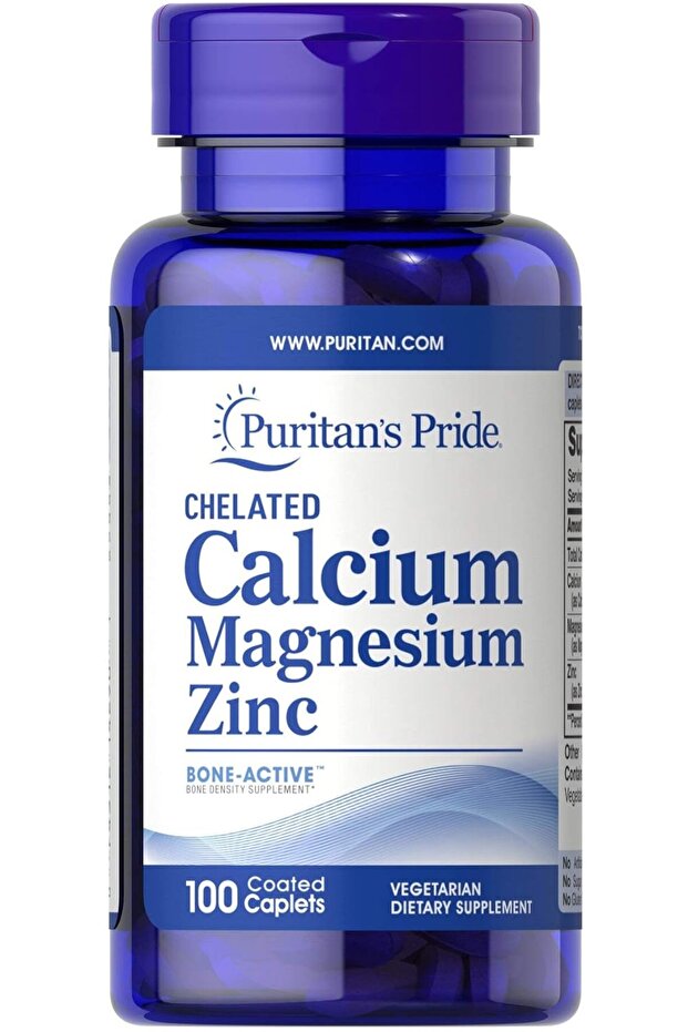 Puritan’s Pride Chelated Calcium Magnesium Zinc – 100 Caplets