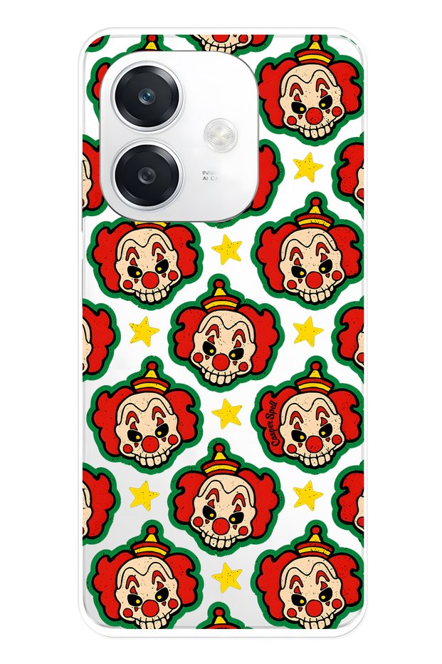 Oppo A3 Compatible Clown Patterned Transparent Phone Case