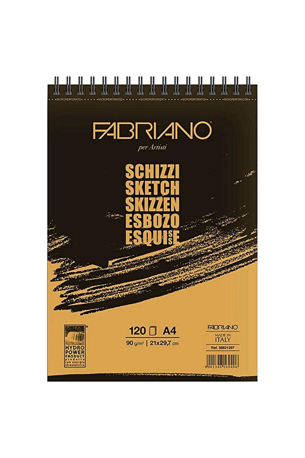 Schizzi Sketch Pad Natural Grain 90Gr A4 (21X29.7Cm) 120 Sheets