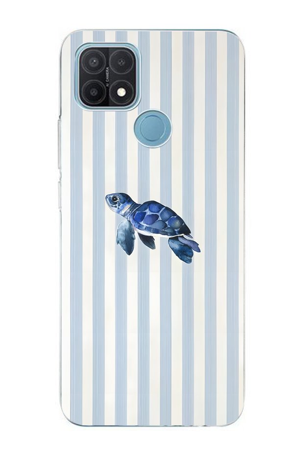 Oppo A15 / A15S Compatible Sea Turtle Patterned Transparent Phone Case