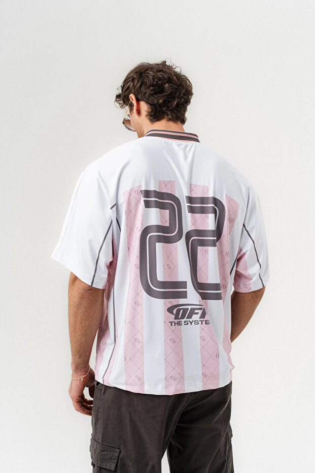 Twenty Two Jersey Polo Neck Oversized Jersey T-Shirt