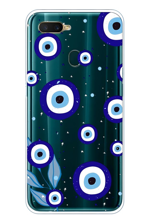 Oppo A5S / Ax7 / A12 Compatible Night Evil Eye Patterned Transparent Phone Case