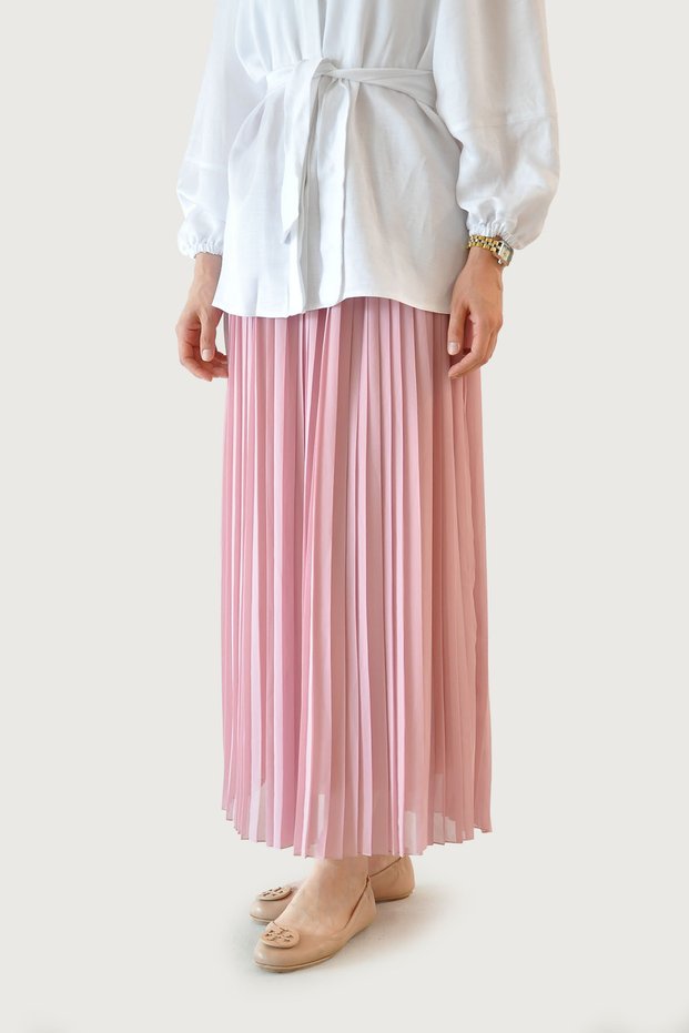 Luna Piliseli Etek - Pembe