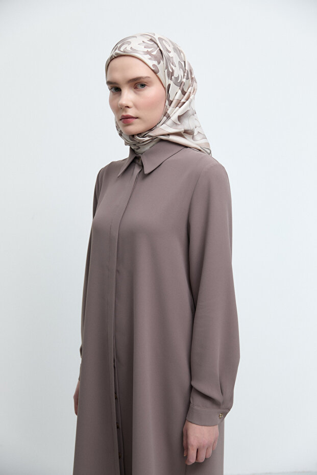 Gizli Patlı Basic Tunik - Vizon - 3