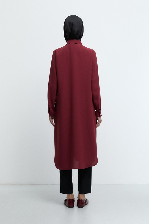 Gizli Patlı Basic Tunik - Kiremit - 5