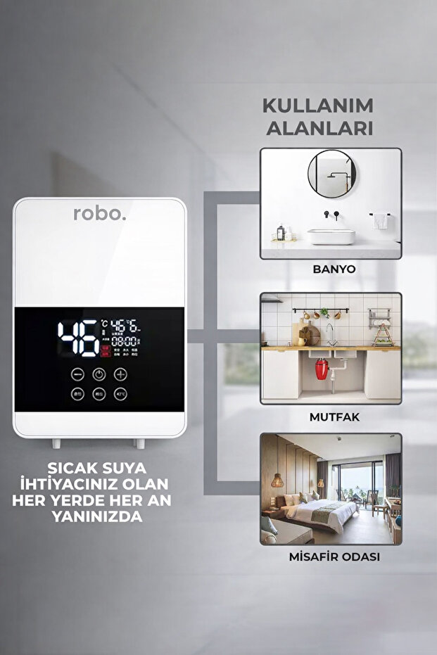 Dijital Akıllı Şofben - (DUŞ BAŞLIĞI HEDİYELİ) Beyaz - 4