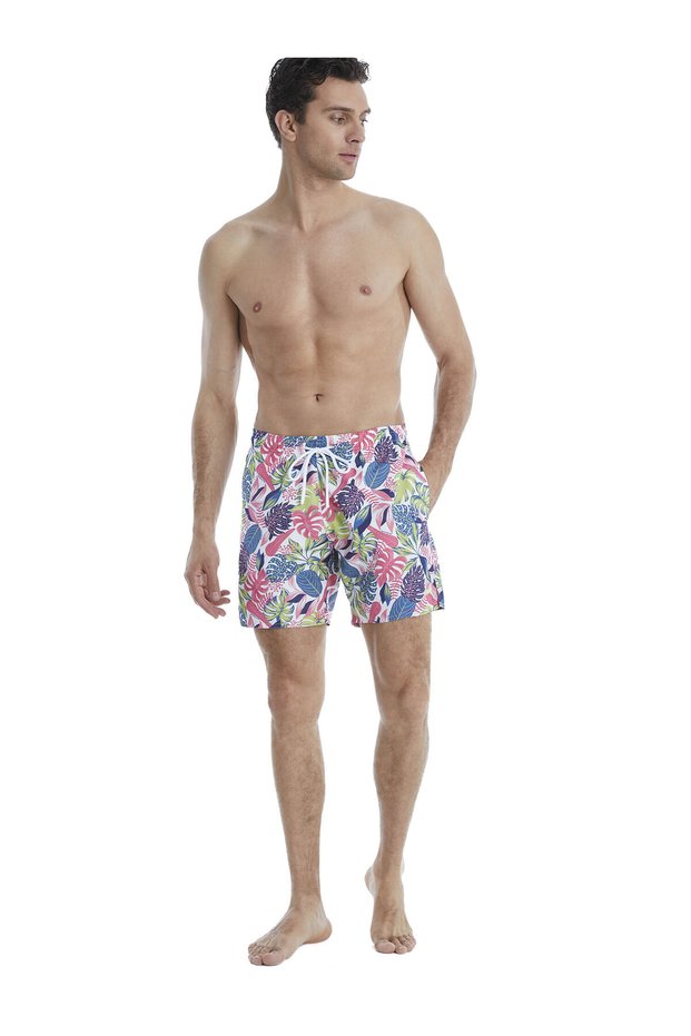 Badeshorts Medium Pattern mit kurzem Bein