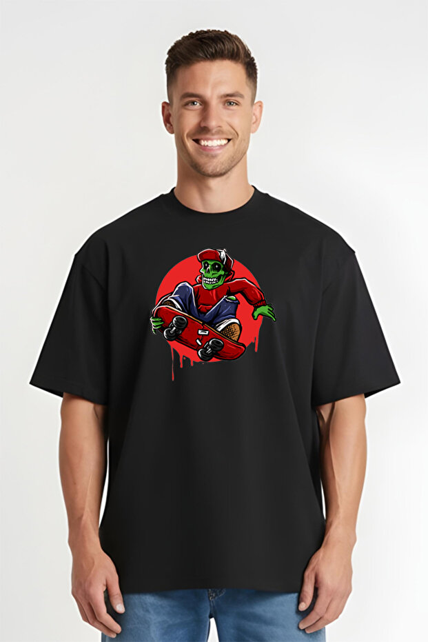 Tricou Oversize - Jumping Hell Skater - 1
