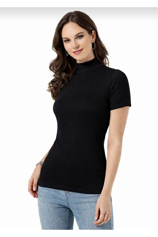6228 Women's Short Sleeve Half-Neck Body Tank Top 6 Pieces